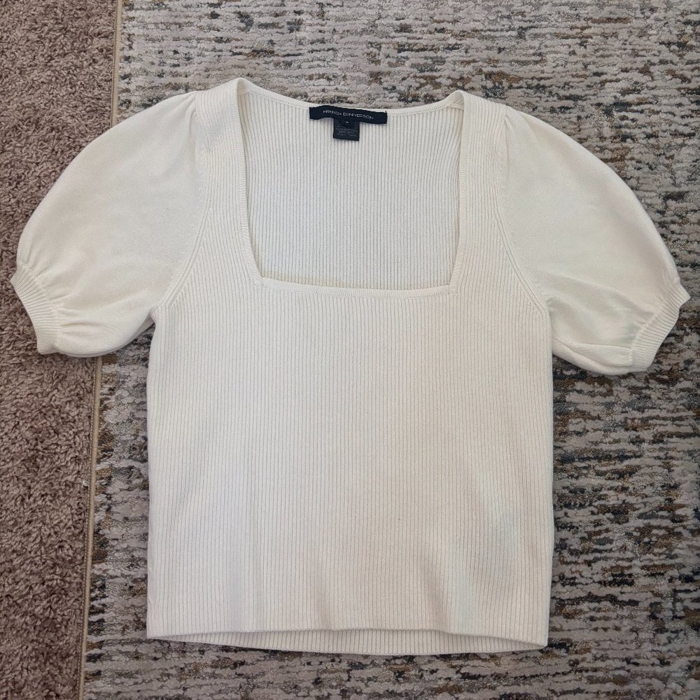 White French Connection Knit Short Sleeve Top